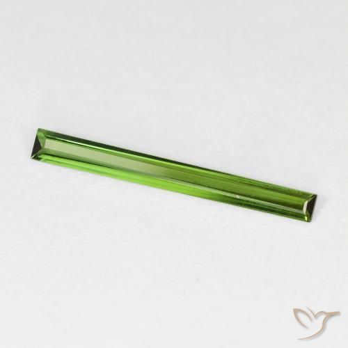 Turmalina Verde Terroso Natural 0.49ct, baguete, VVS-VS