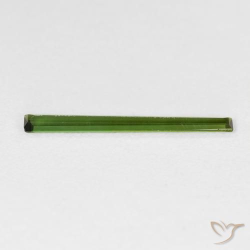 Turmalina Verde Terroso Natural 0.49ct, baguete, VVS-VS
