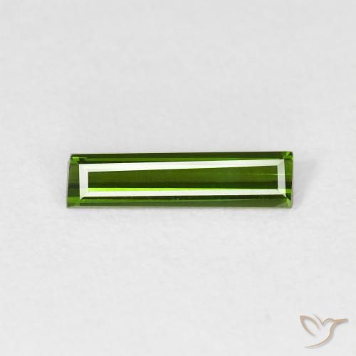 0.57ct Natural Verde escuro Turmalina, baguete, VVS
