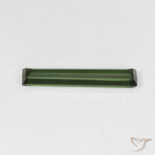 Turmalina Verde Terroso Natural 0.83ct, baguete, VVS-VS