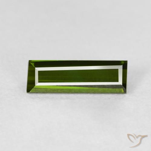 0.96ct Natural Verde escuro Turmalina, baguete, VVS-VS