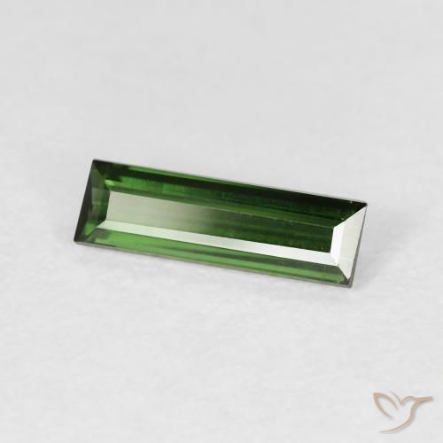 Turmalina Verde Terroso Natural 0.72ct, baguete, VVS-VS
