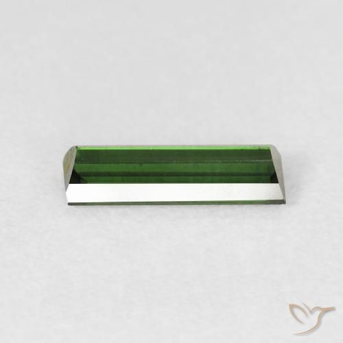 Turmalina Verde Terroso Natural 0.72ct, baguete, VVS-VS