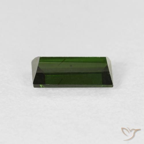 Turmalina Verde escuro Natural 0.90ct, baguete, VVS-VS