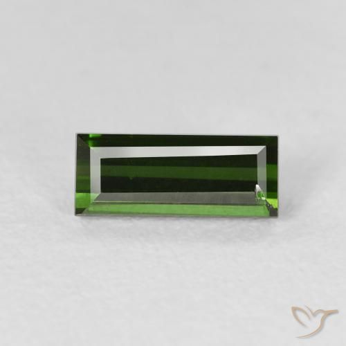 0.77ct Natural Verde Terroso Turmalina, baguete, VS