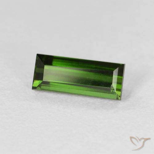 Turmalina Verde Terroso Natural 0.77ct, baguete, VS