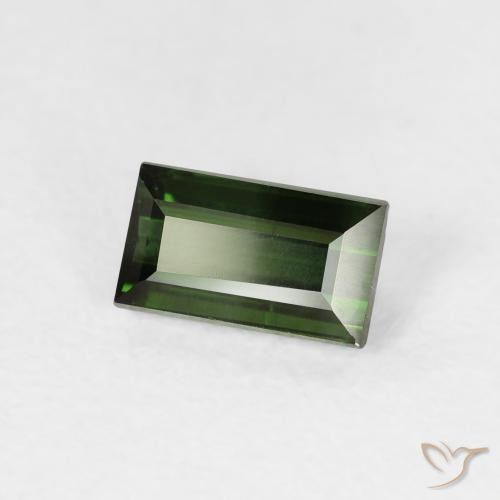 Turmalina Verde Terroso Natural 0.86ct, baguete, VVS-VS