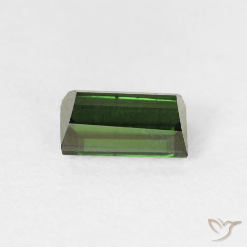 Turmalina Verde Terroso Natural 0.86ct, baguete, VVS-VS