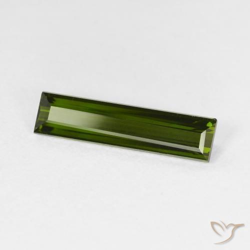 Turmalina Verde Terroso Natural 1.63ct, baguete, VS