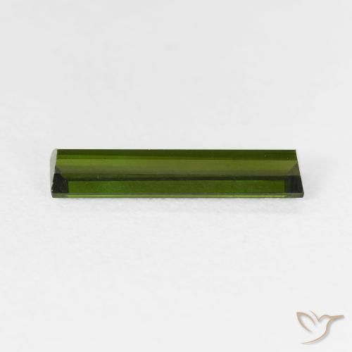 Turmalina Verde Terroso Natural 1.63ct, baguete, VS
