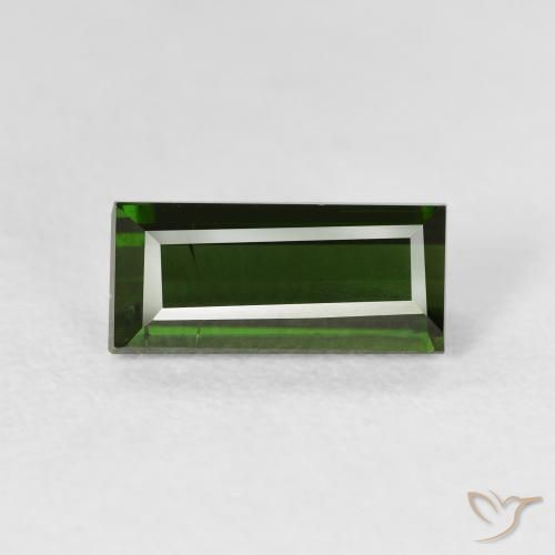 1.71ct Natural Verde escuro Turmalina, baguete, VS