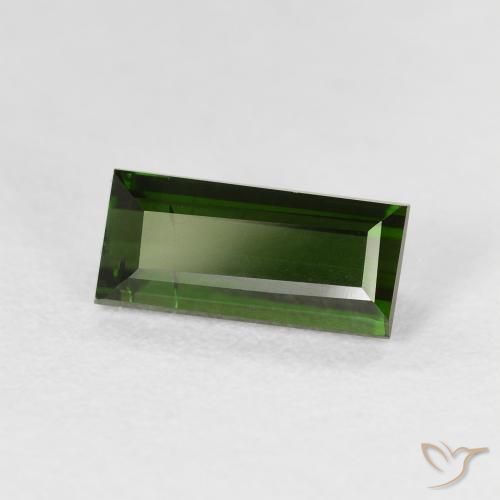 Turmalina Verde escuro Natural 1.71ct, baguete, VS