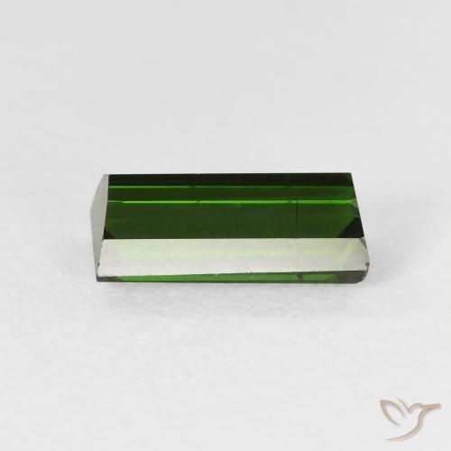 Turmalina Verde escuro Natural 1.71ct, baguete, VS