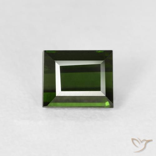 0.98ct Natural Verde floresta Turmalina, baguete, VVS-VS