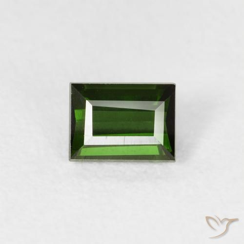 0.52ct Natural verde escuro Turmalina, baguete, VVS-VS