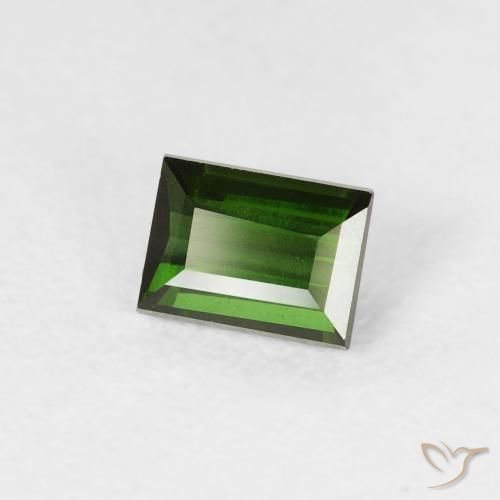 Turmalina verde escuro Natural 0.52ct, baguete, VVS-VS