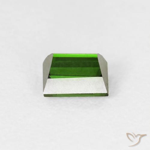 Turmalina verde escuro Natural 0.52ct, baguete, VVS-VS