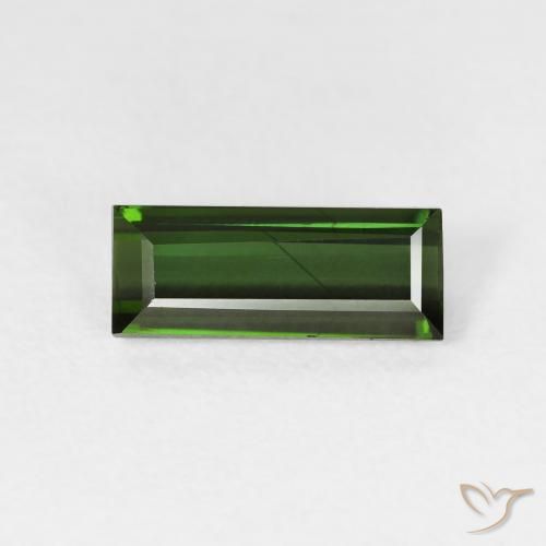 1.47ct Natural Verde escuro Turmalina, baguete, VVS-VS