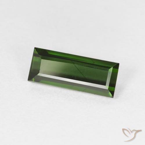 Turmalina Verde escuro Natural 1.47ct, baguete, VVS-VS