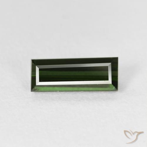 1.12ct Natural Verde escuro Turmalina, baguete, VVS-VS