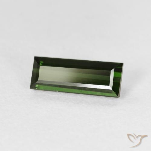 Turmalina Verde escuro Natural 1.12ct, baguete, VVS-VS
