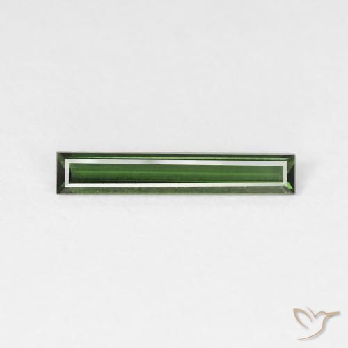 0.59ct Natural Verde escuro Turmalina, baguete, VS