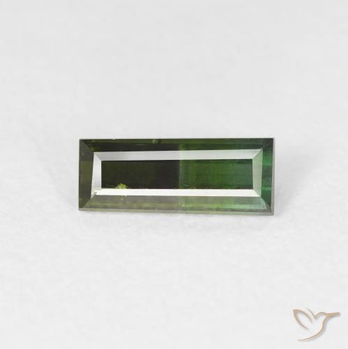 0.61ct Natural Verde Terroso Turmalina, baguete, VS
