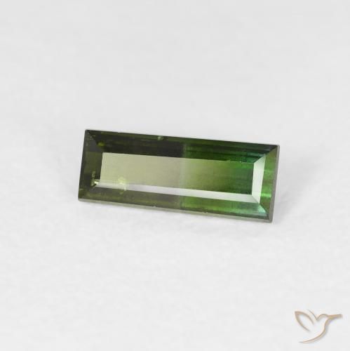 Turmalina Verde Terroso Natural 0.61ct, baguete, VS