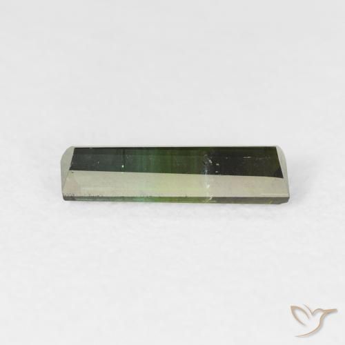 Turmalina verde escuro Natural 0.88ct, baguete, VS