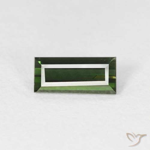 0.79ct Natural Verde Terroso Turmalina, baguete, VS
