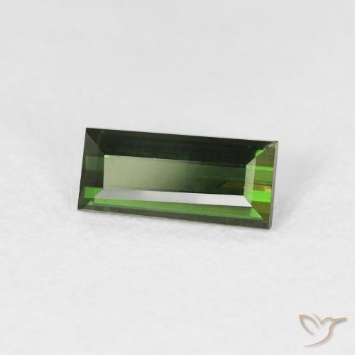 Turmalina Verde Terroso Natural 0.79ct, baguete, VS