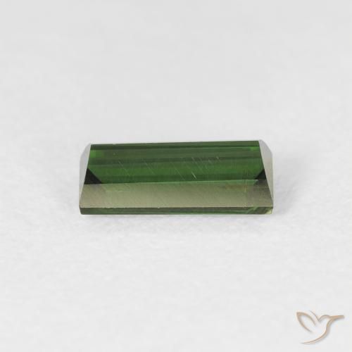 Turmalina Verde Terroso Natural 0.79ct, baguete, VS