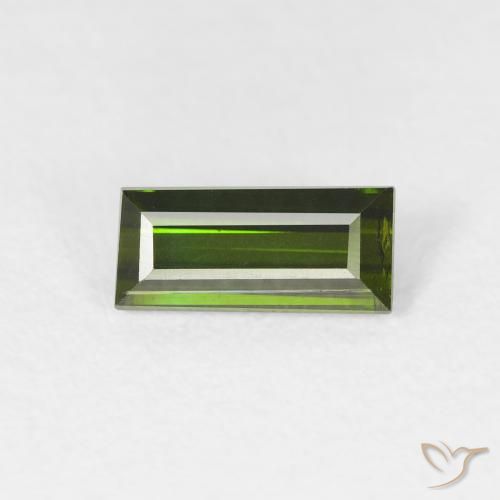 0.88ct Natural Verde floresta Turmalina, baguete, VS