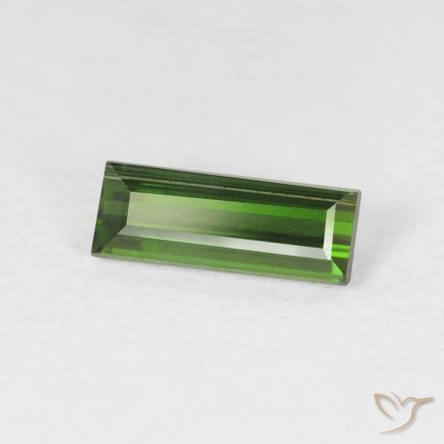 Turmalina Verde Terroso Natural 0.86ct, baguete, VS