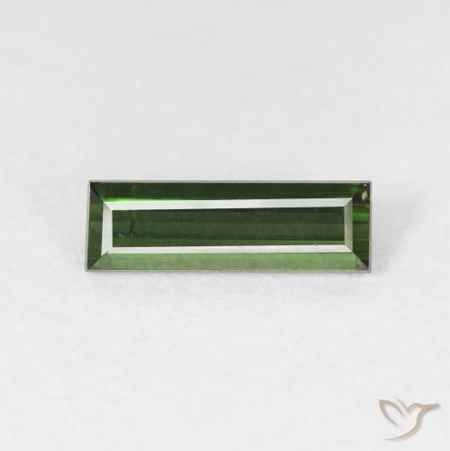 0.78ct Natural Verde floresta Turmalina, baguete, VS