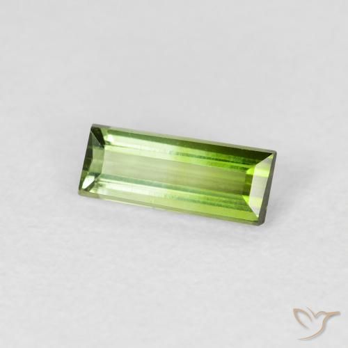 Turmalina verde quente Natural 0.65ct, baguete, VVS-VS