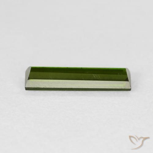 Turmalina verde escuro Natural 1.02ct, baguete, VVS-VS