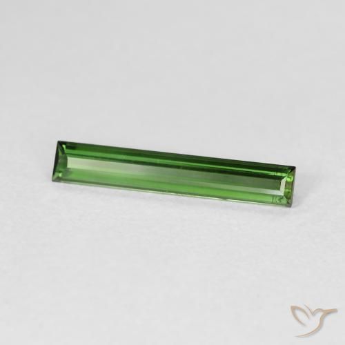 Turmalina Verde Terroso Natural 0.83ct, baguete, VVS-VS
