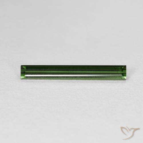 Turmalina Verde Terroso Natural 1.14ct, baguete, VVS-VS