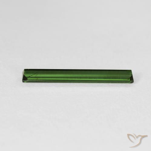 Turmalina Verde Terroso Natural 1.14ct, baguete, VVS-VS