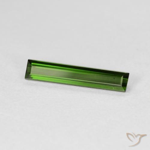Turmalina Verde Terroso Natural 1.18ct, baguete, VVS-VS