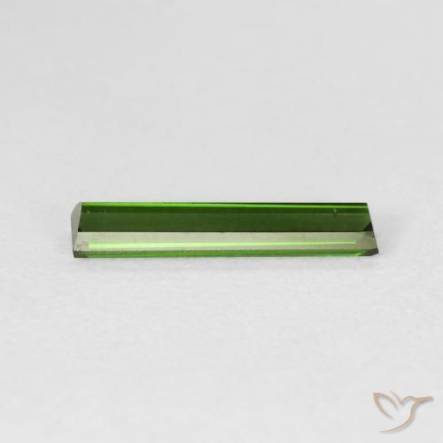 Turmalina Verde Terroso Natural 1.18ct, baguete, VVS-VS