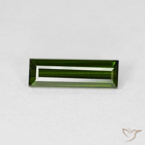1.28ct Natural Verde floresta Turmalina, baguete, VVS-VS