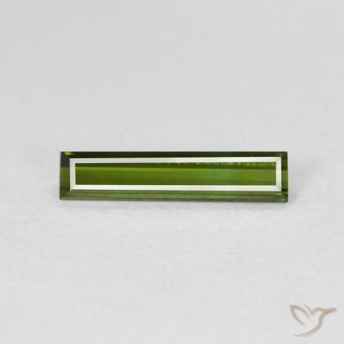0.69ct Natural Verde médio Turmalina, baguete, VVS-VS
