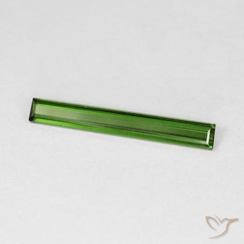 Turmalina Verde escuro Natural 0.81ct, baguete, VVS-VS