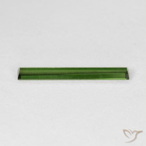 Turmalina Verde escuro Natural 0.81ct, baguete, VVS-VS