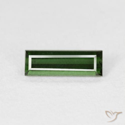 0.79ct Natural Verde escuro Turmalina, baguete, VVS-VS