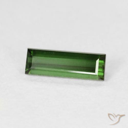 Turmalina Verde escuro Natural 0.79ct, baguete, VVS-VS