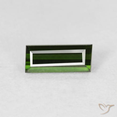 0.87ct Natural Verde Terroso Turmalina, baguete, VVS