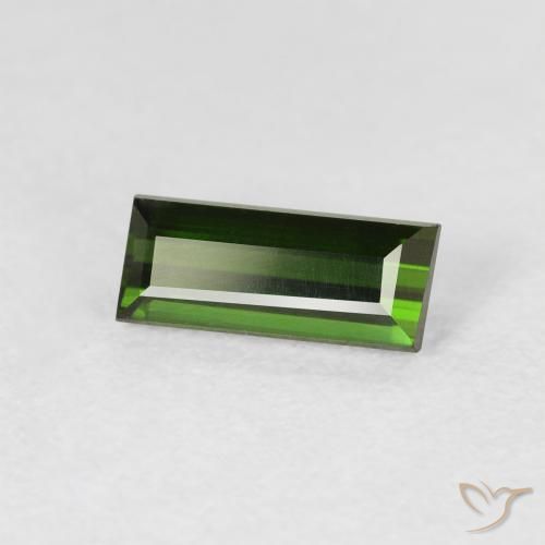 Turmalina Verde Terroso Natural 0.87ct, baguete, VVS